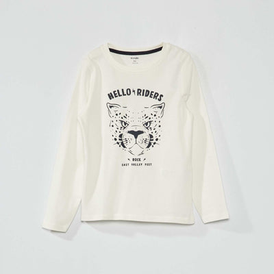 تي شيرت بأكمام طويلة مع طباعة SNO_HEAD