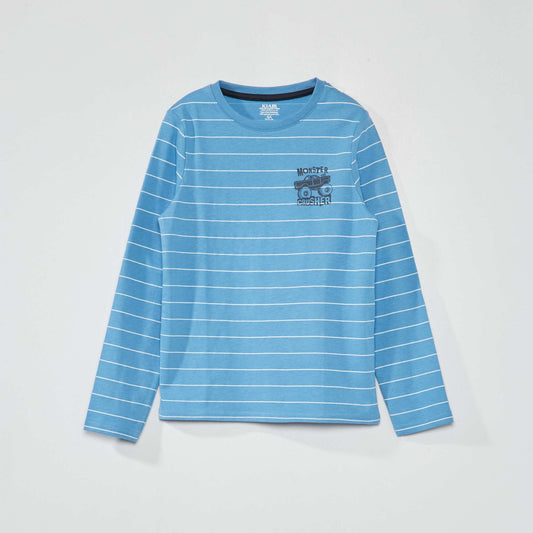 Long-sleeved jersey T-shirt BLUE