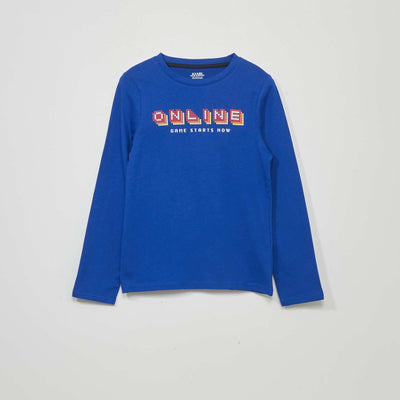 تي شيرت مطبوع BLUE_GAME