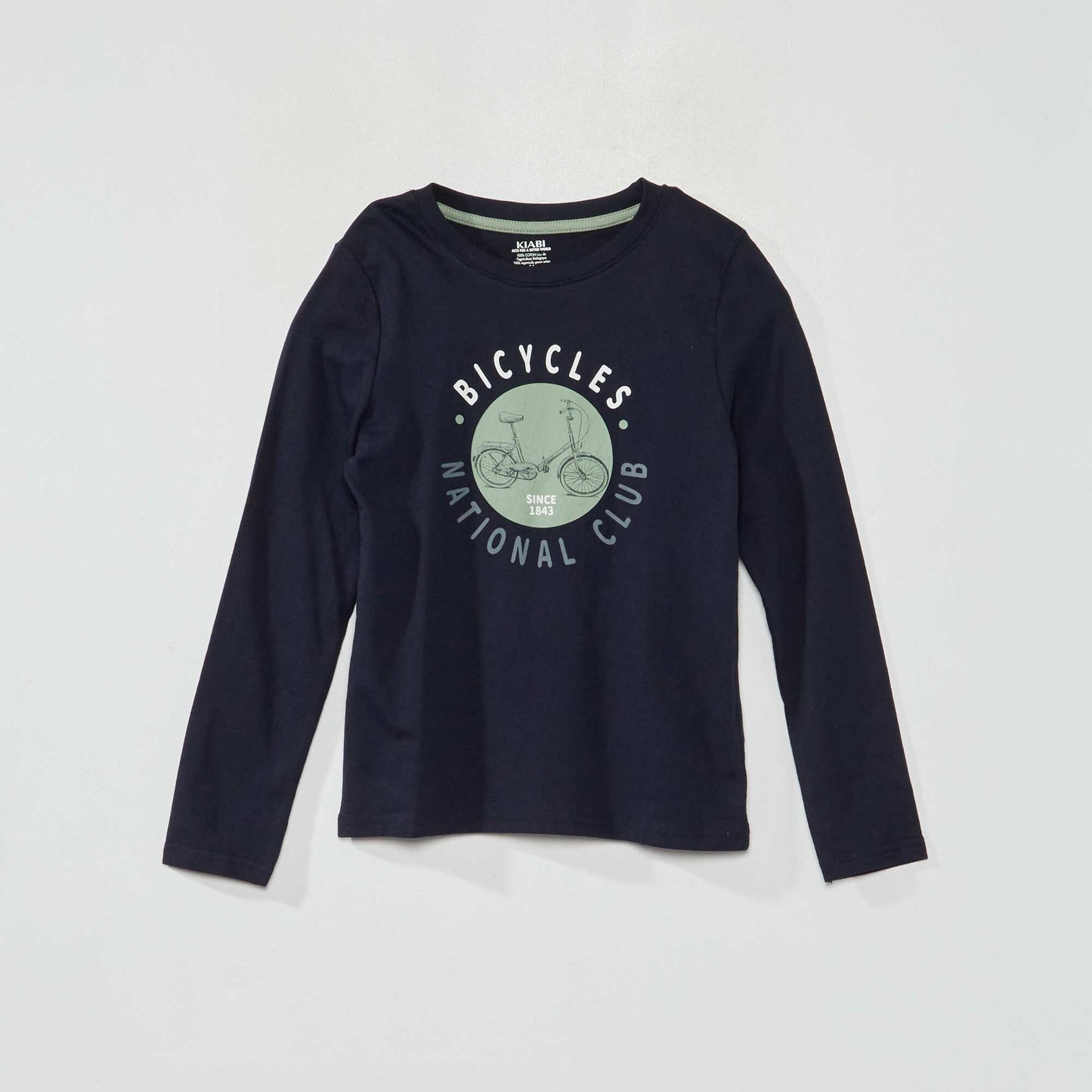 Printed round neck T-shirt BLUE