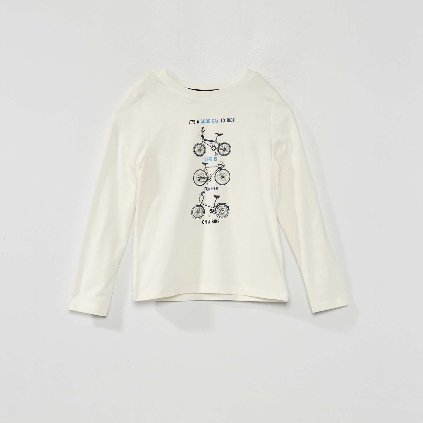 Printed round neck T-shirt WHITE