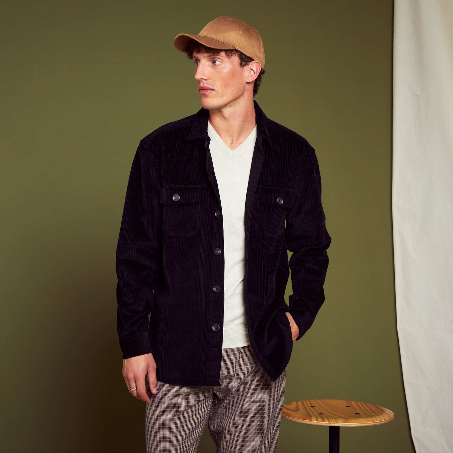 Corduroy overshirt black