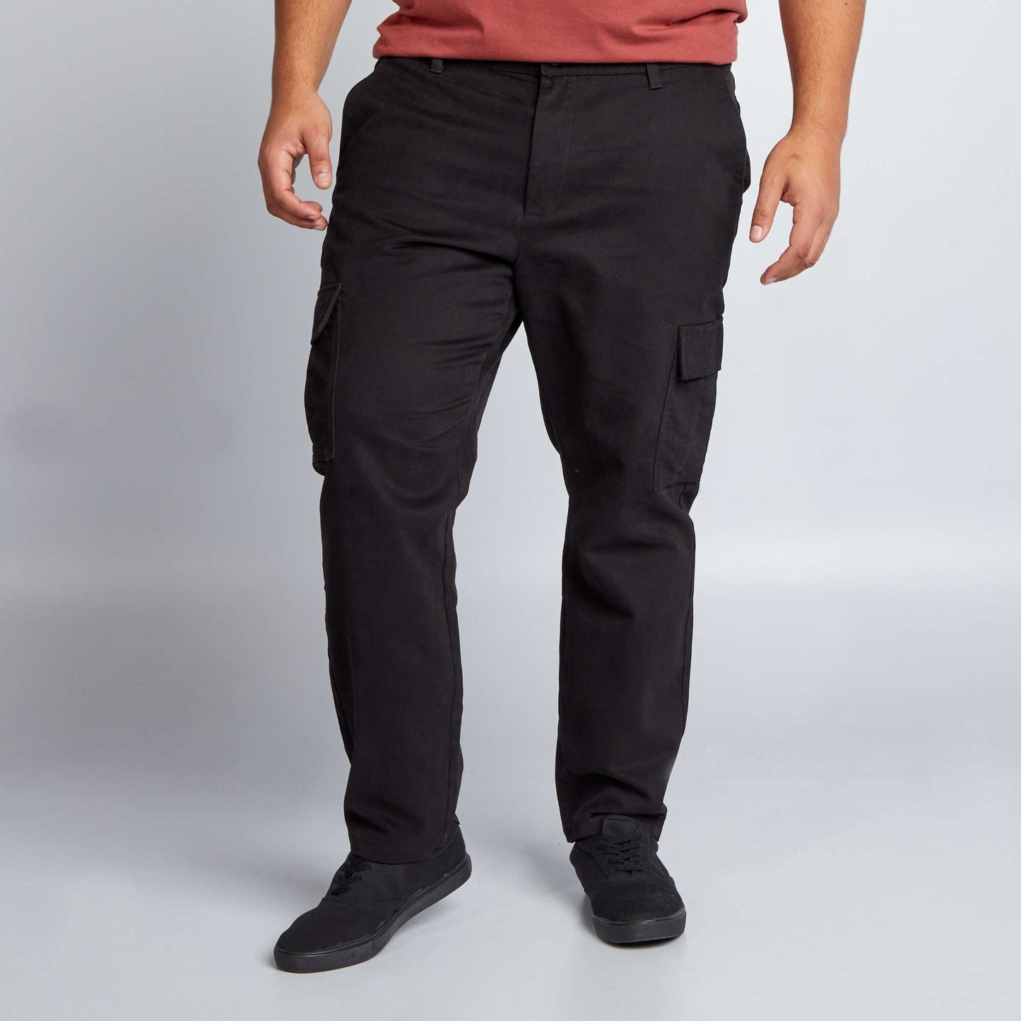 Trousers with side pockets black