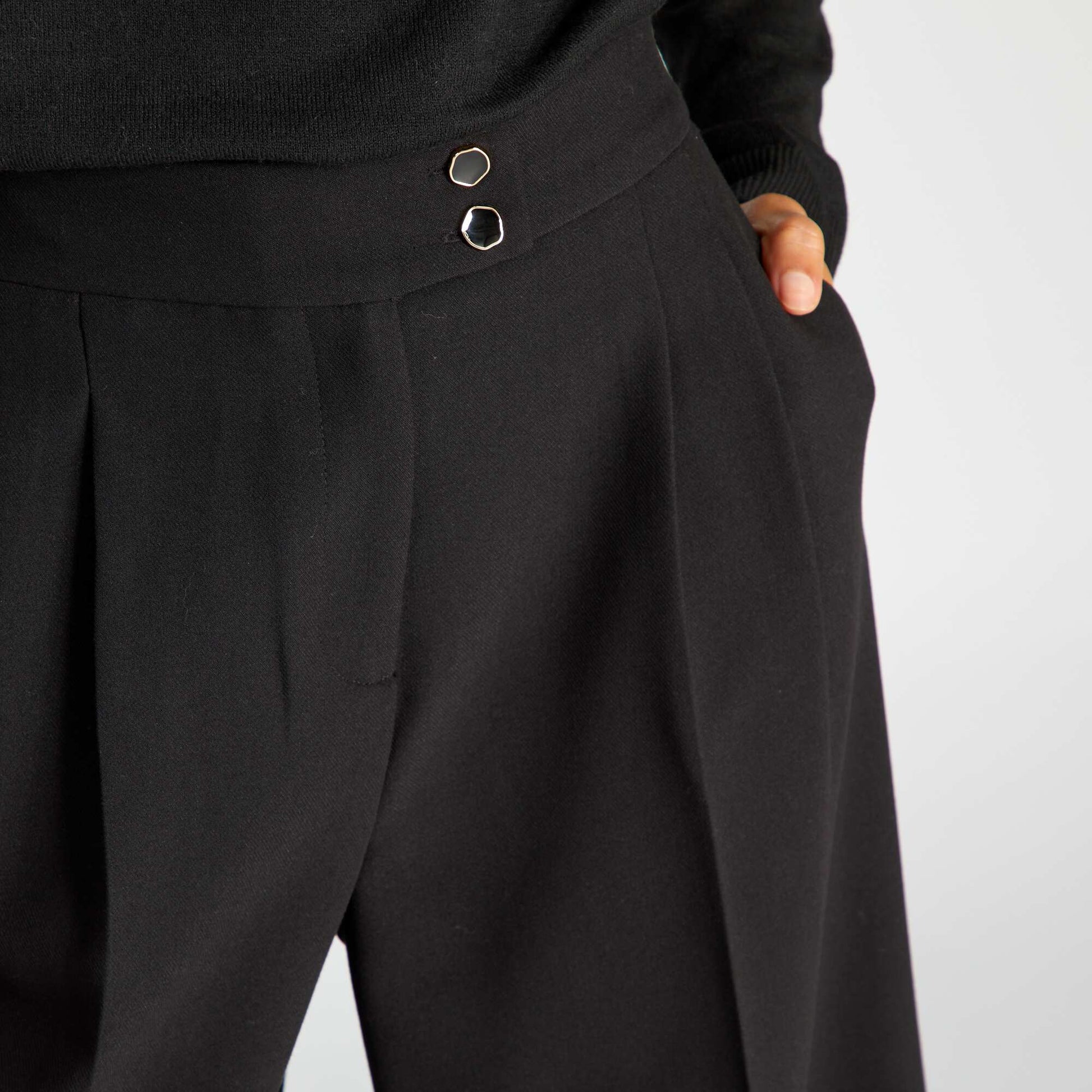 Wide-leg high-waisted trousers black