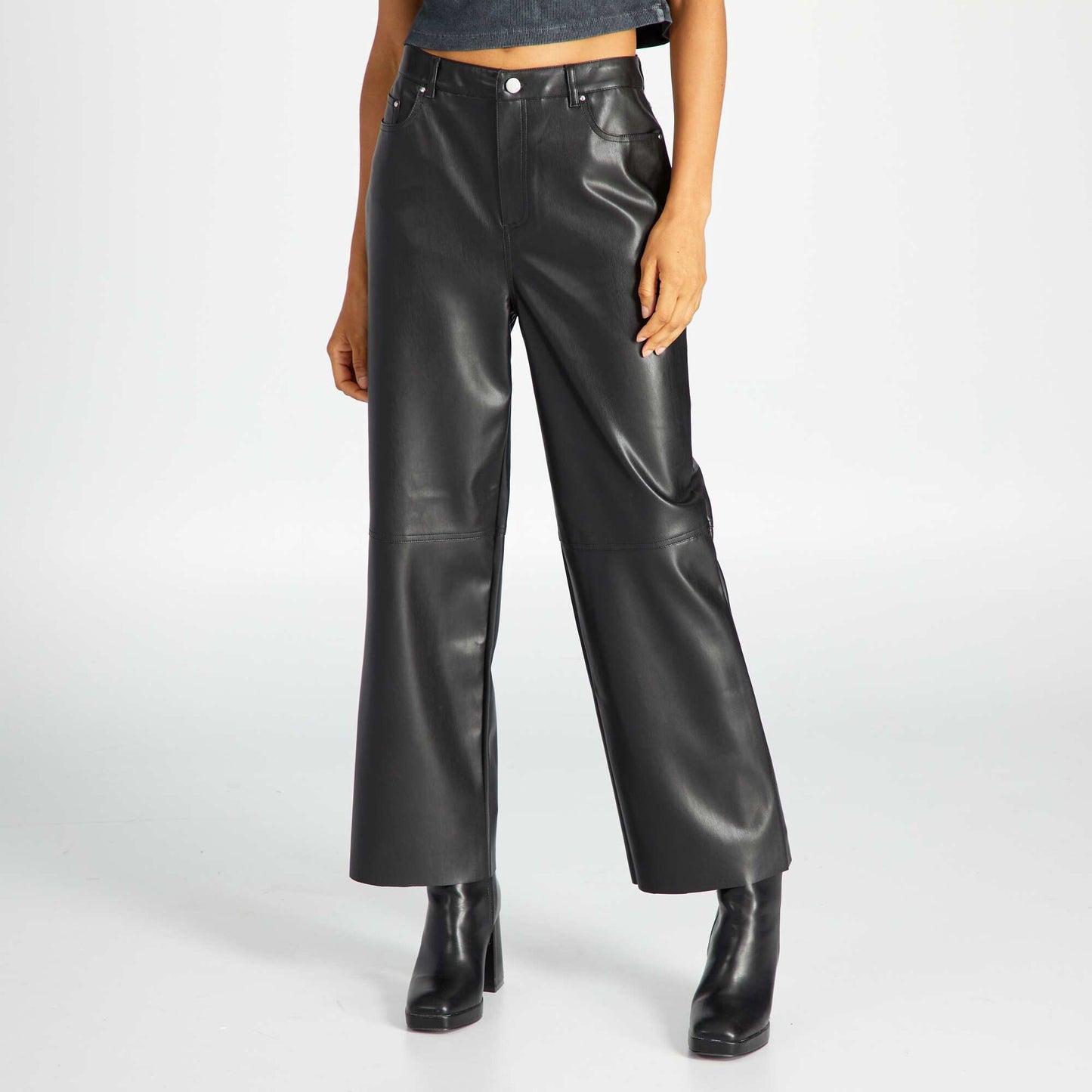 Synthetic trousers black