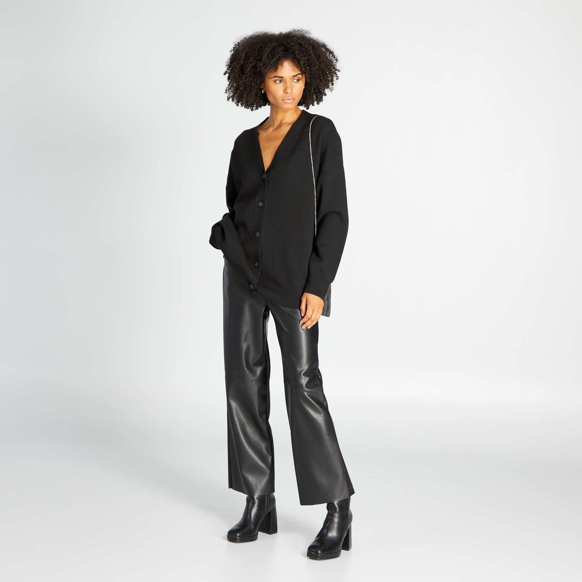 Synthetic trousers black