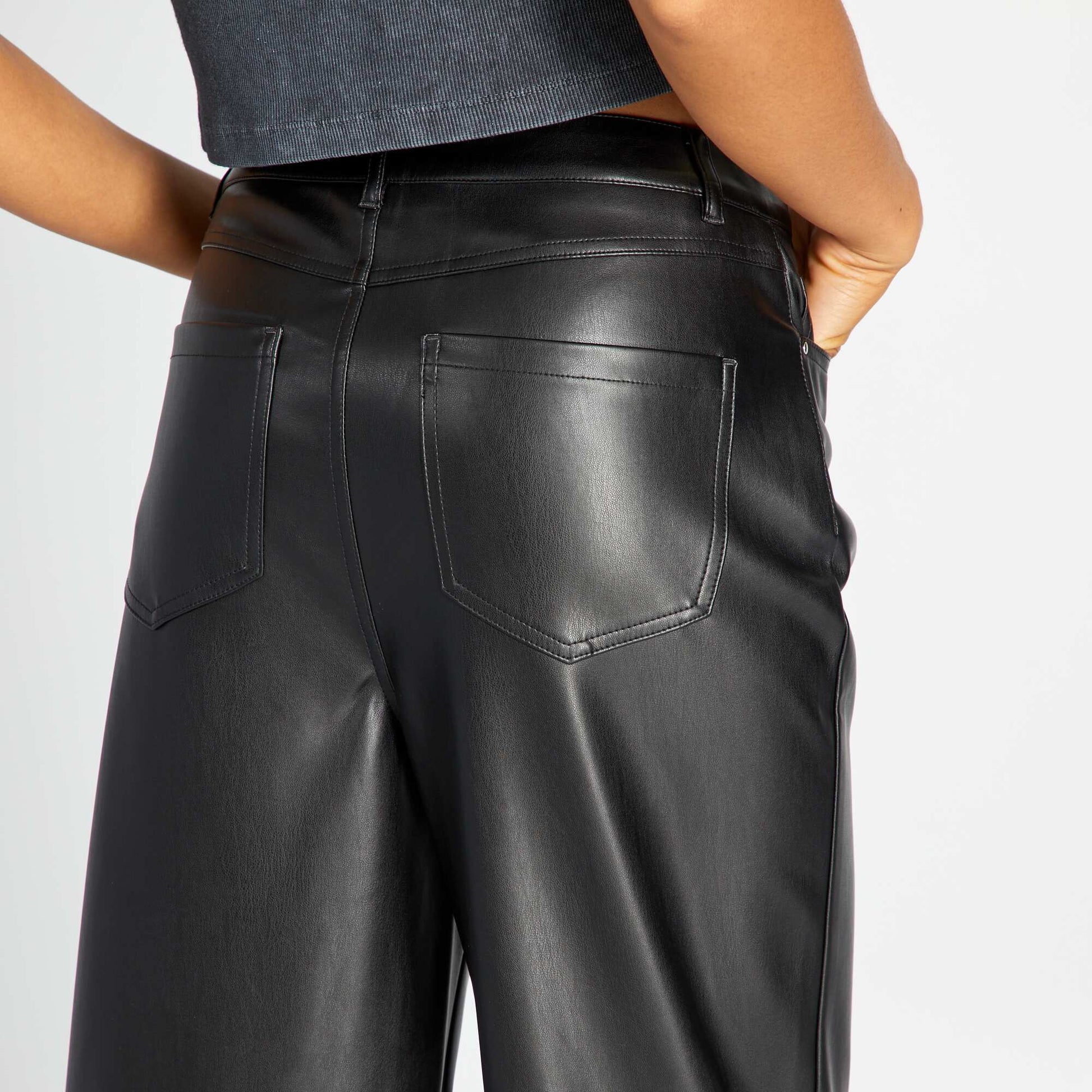 Synthetic trousers black