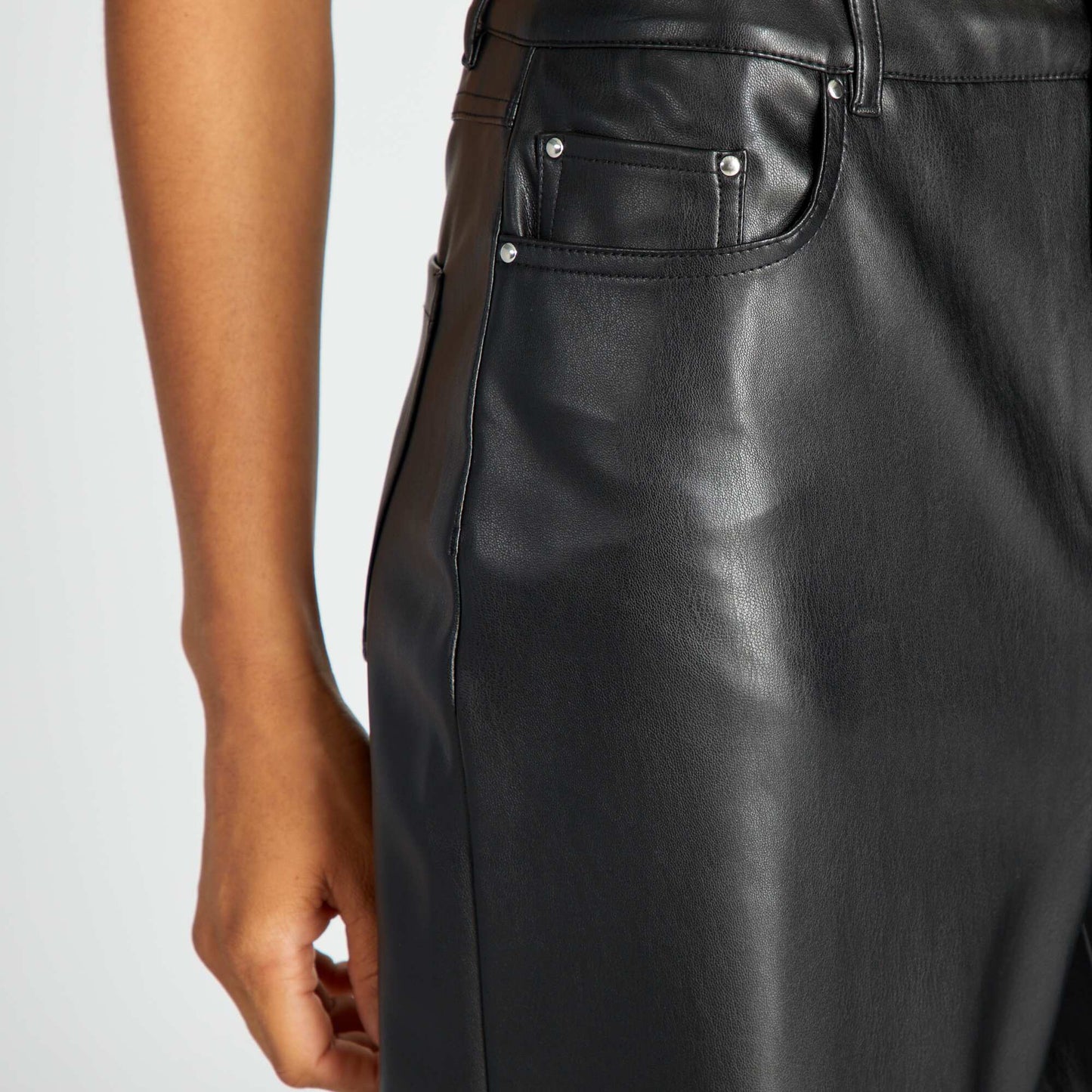 Synthetic trousers black