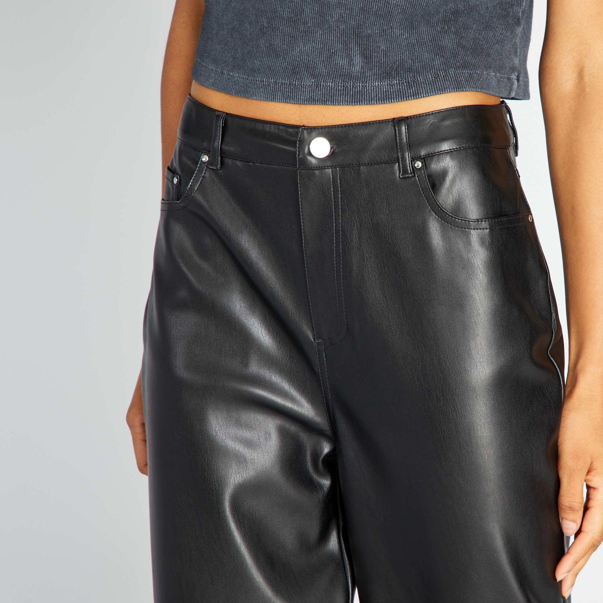 Synthetic trousers black