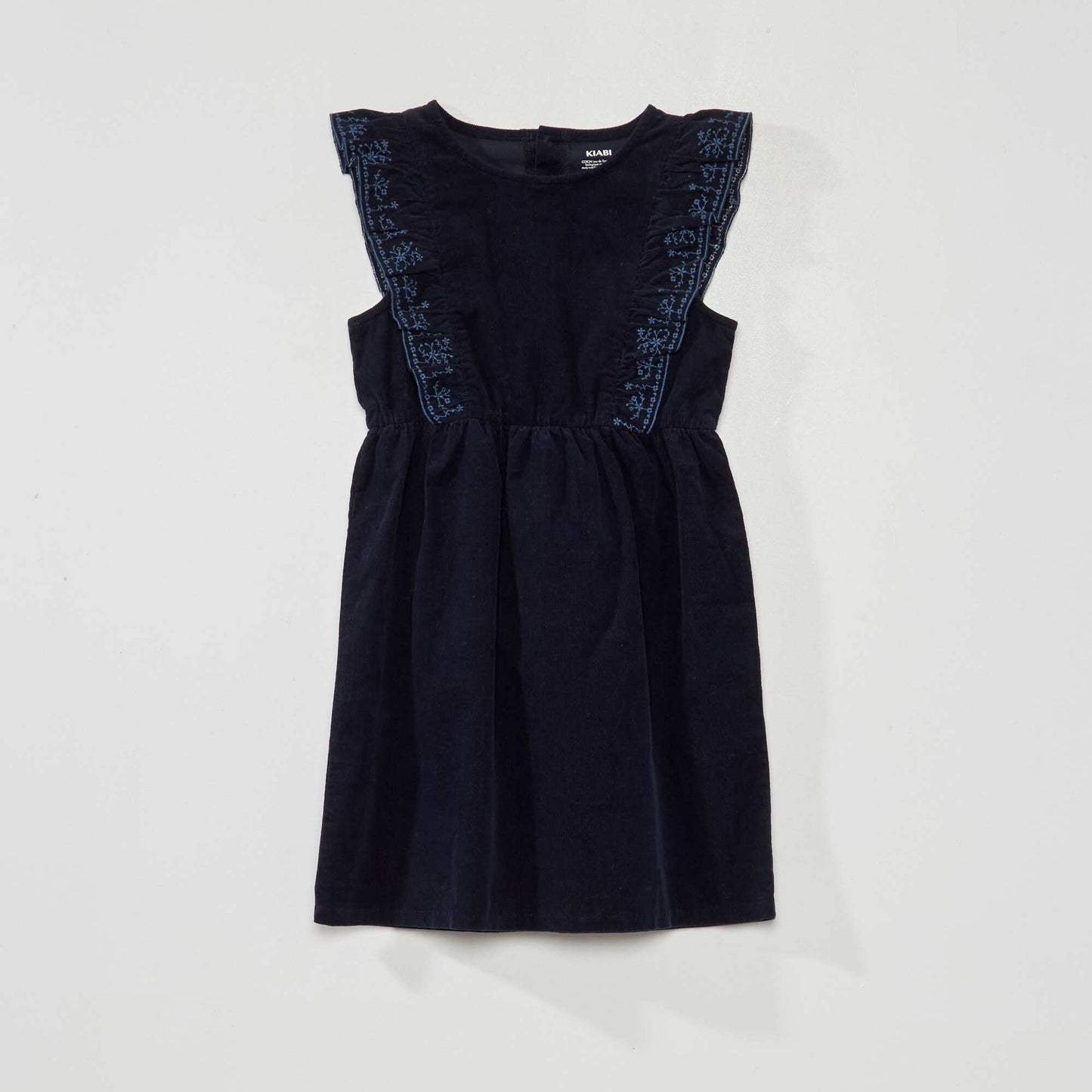 Sleeveless velour dress NAVY_FLOW