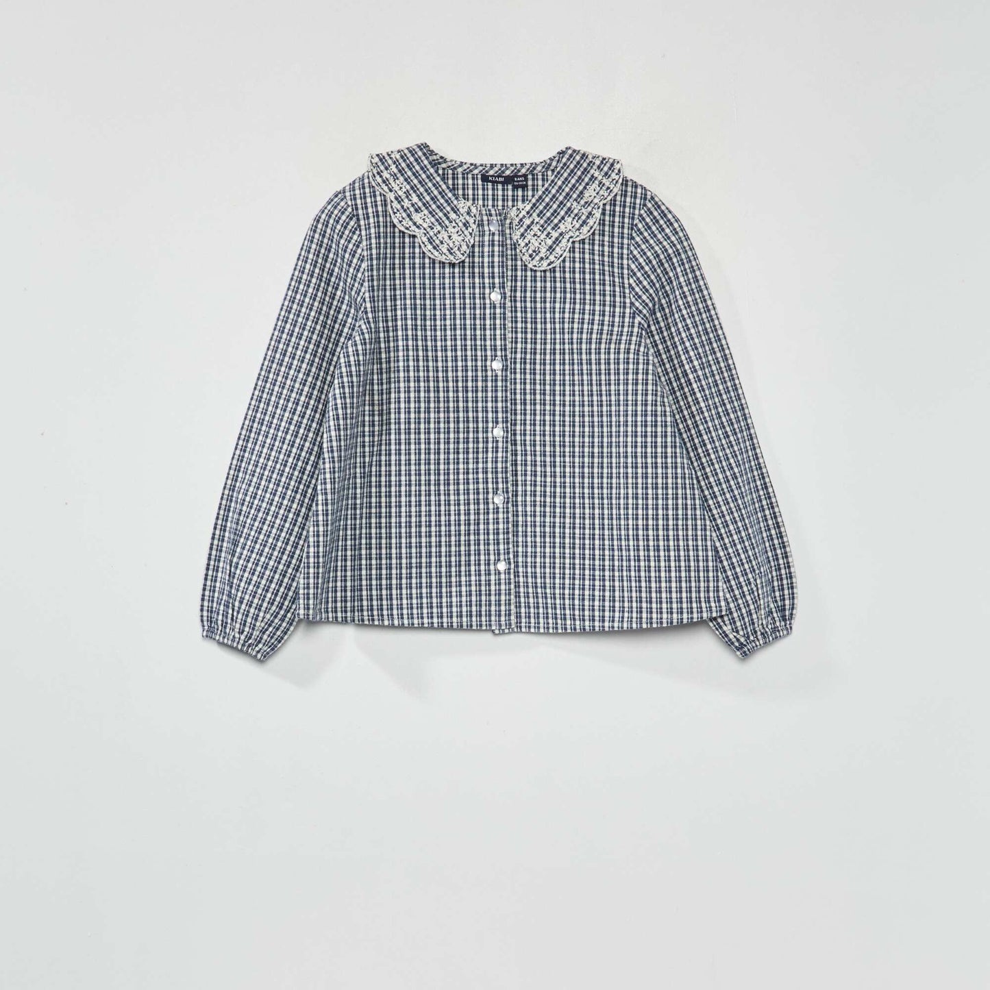 Checked blouse BLUE_KRO