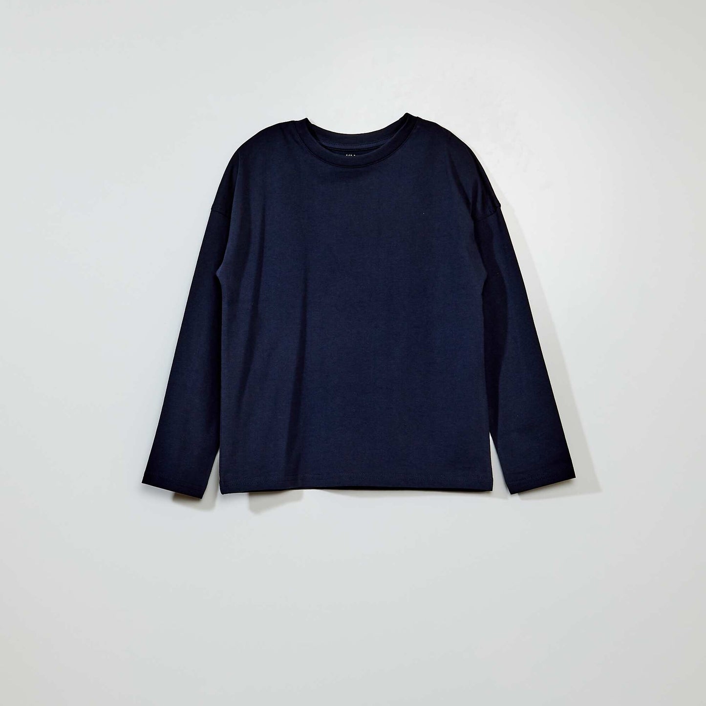 Long-sleeved plain jersey T-shirt blue