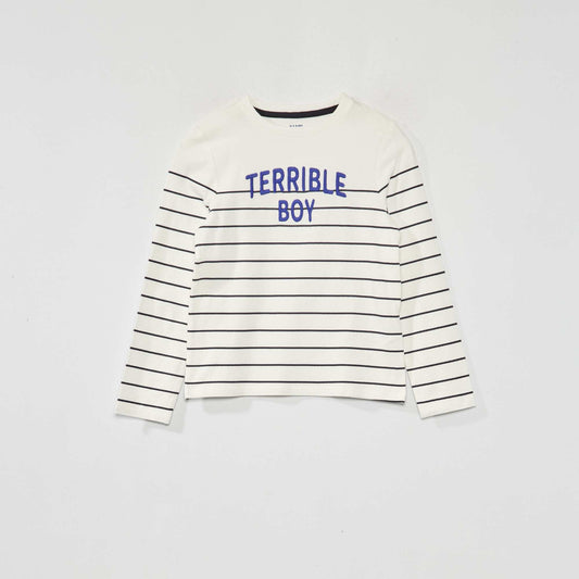 'Terrible boy' jersey knit T-shirt SNOW_RAYU