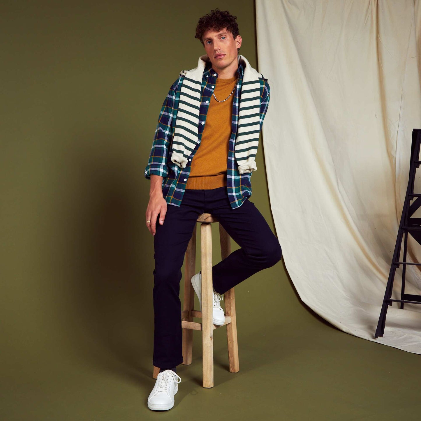 Slim-fit jacquard trousers BLACK IRIS