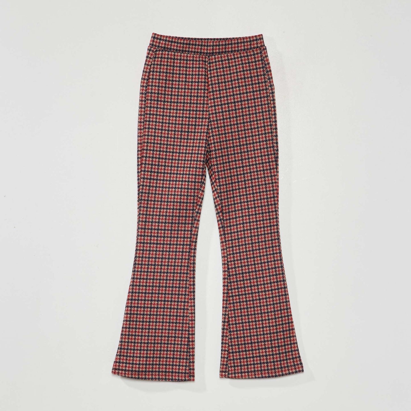 Flared checked trousers RED_KRO