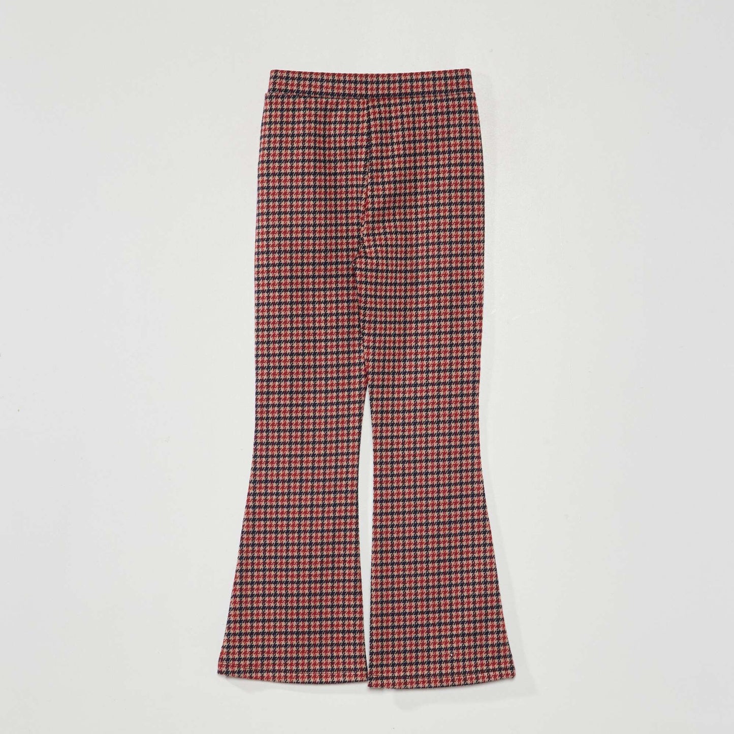 Flared checked trousers RED_KRO