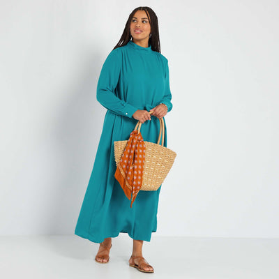 Long dress with print BLUE