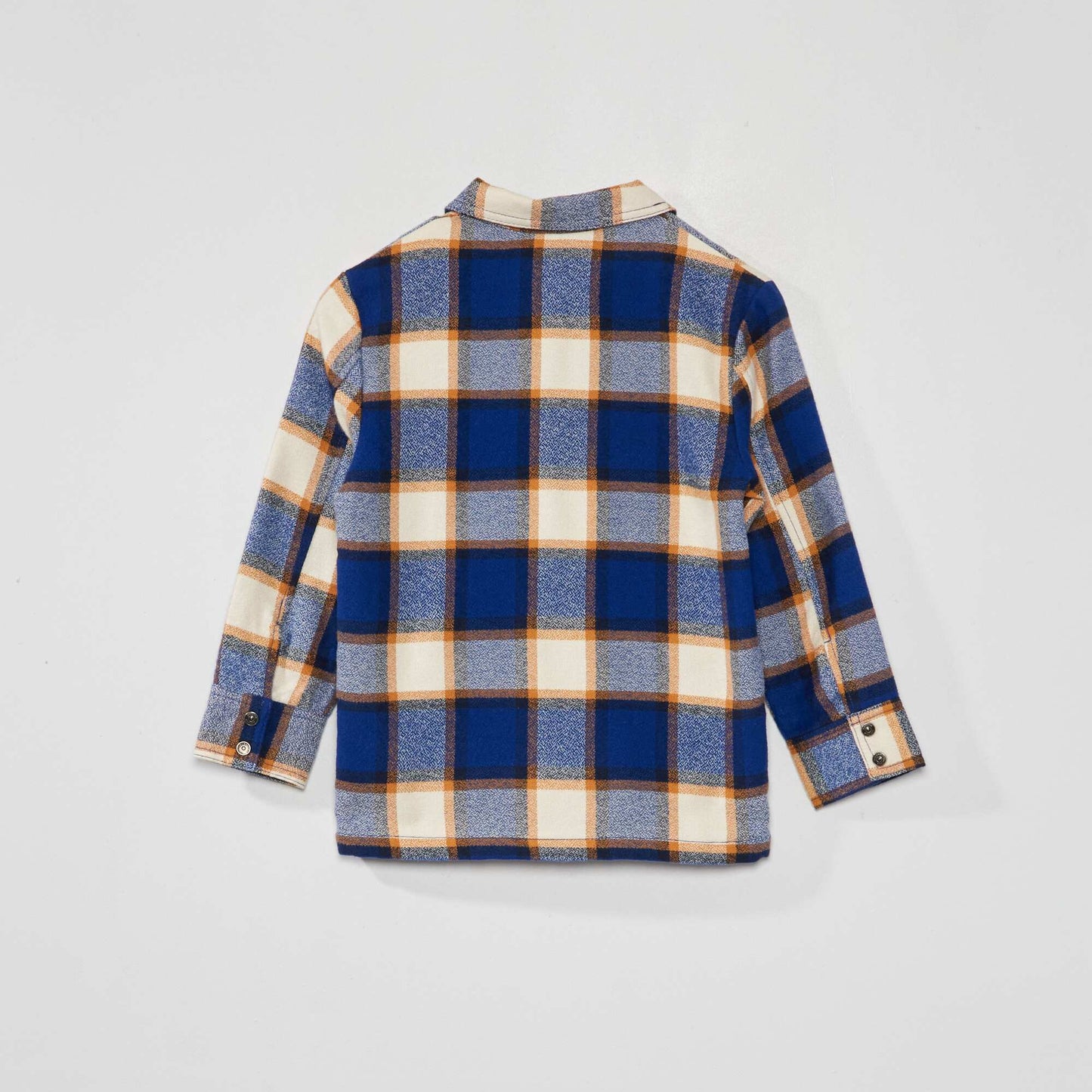 Checked flannel overshirt BLUE_KRO