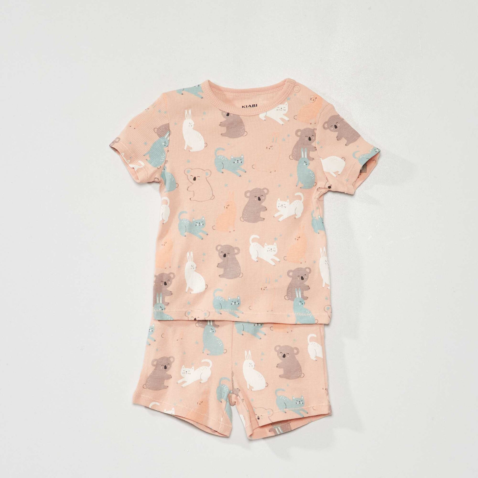 Ribbed short pyjamas - Two-piece set AO_ANIMAL
