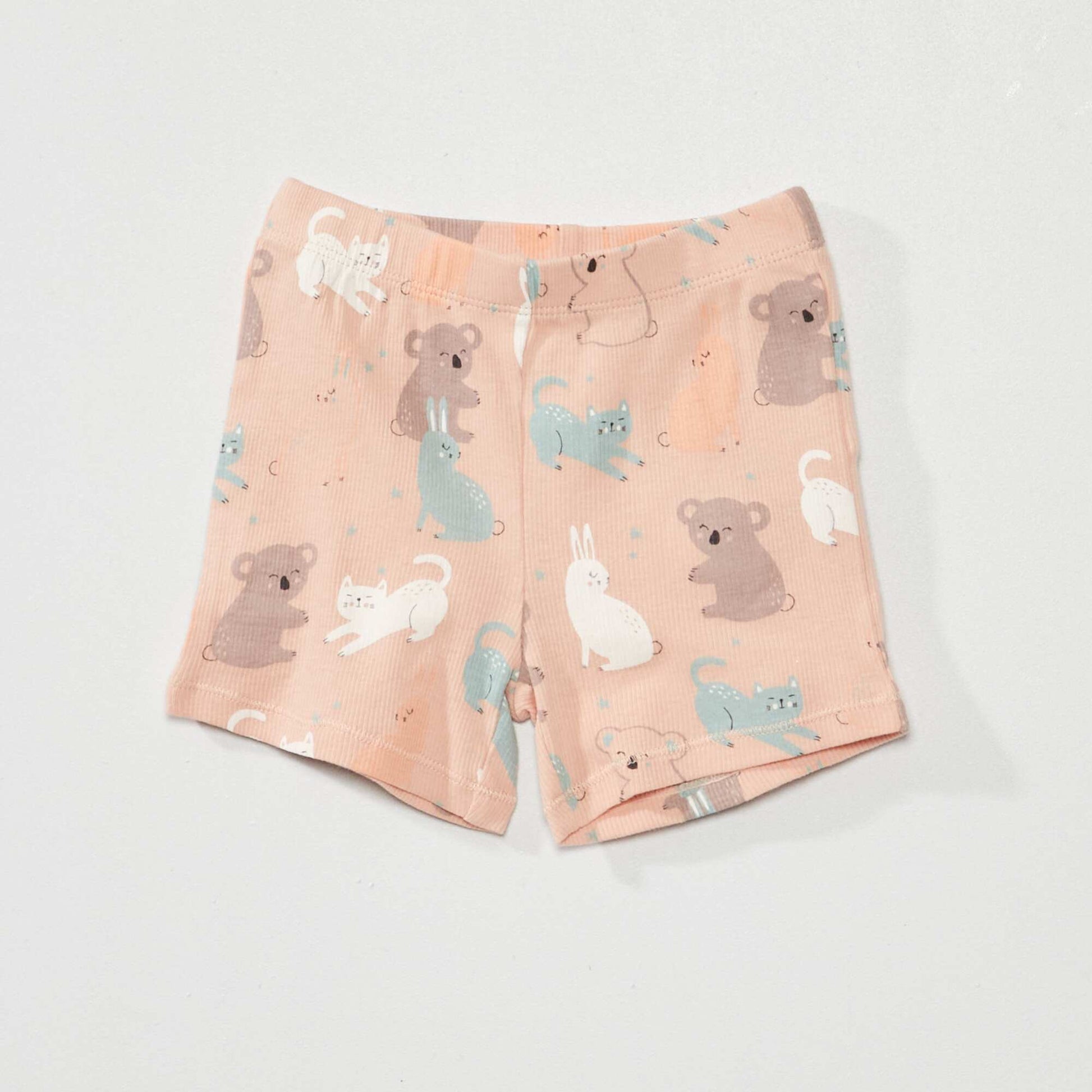 Ribbed short pyjamas - Two-piece set AO_ANIMAL