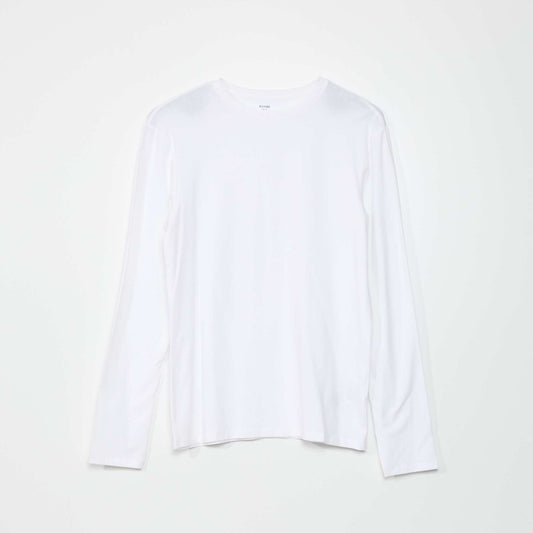 Long-sleeved slim-fit T-shirt white