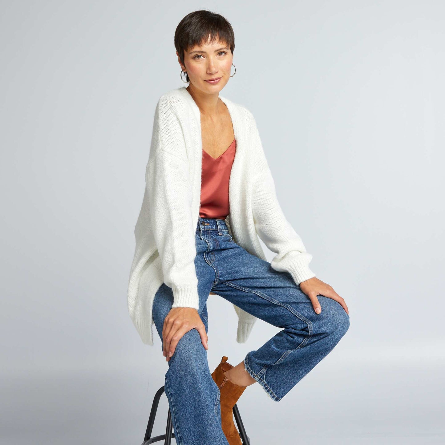 Mid-length knitted cardigan COCONUT_MI