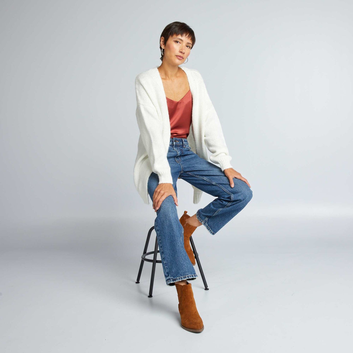 Mid-length knitted cardigan COCONUT_MI