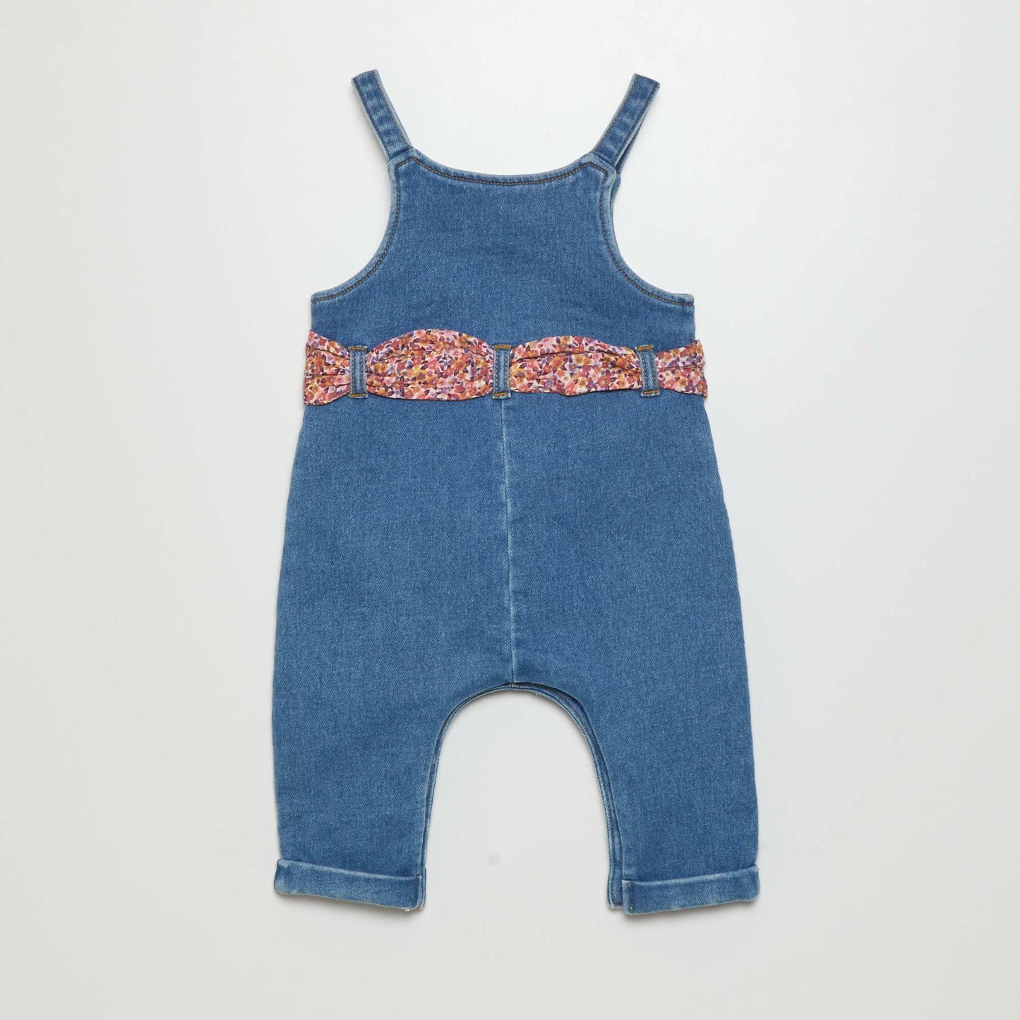 Denim dungarees + blouse - 2-piece set BROWN FLOW