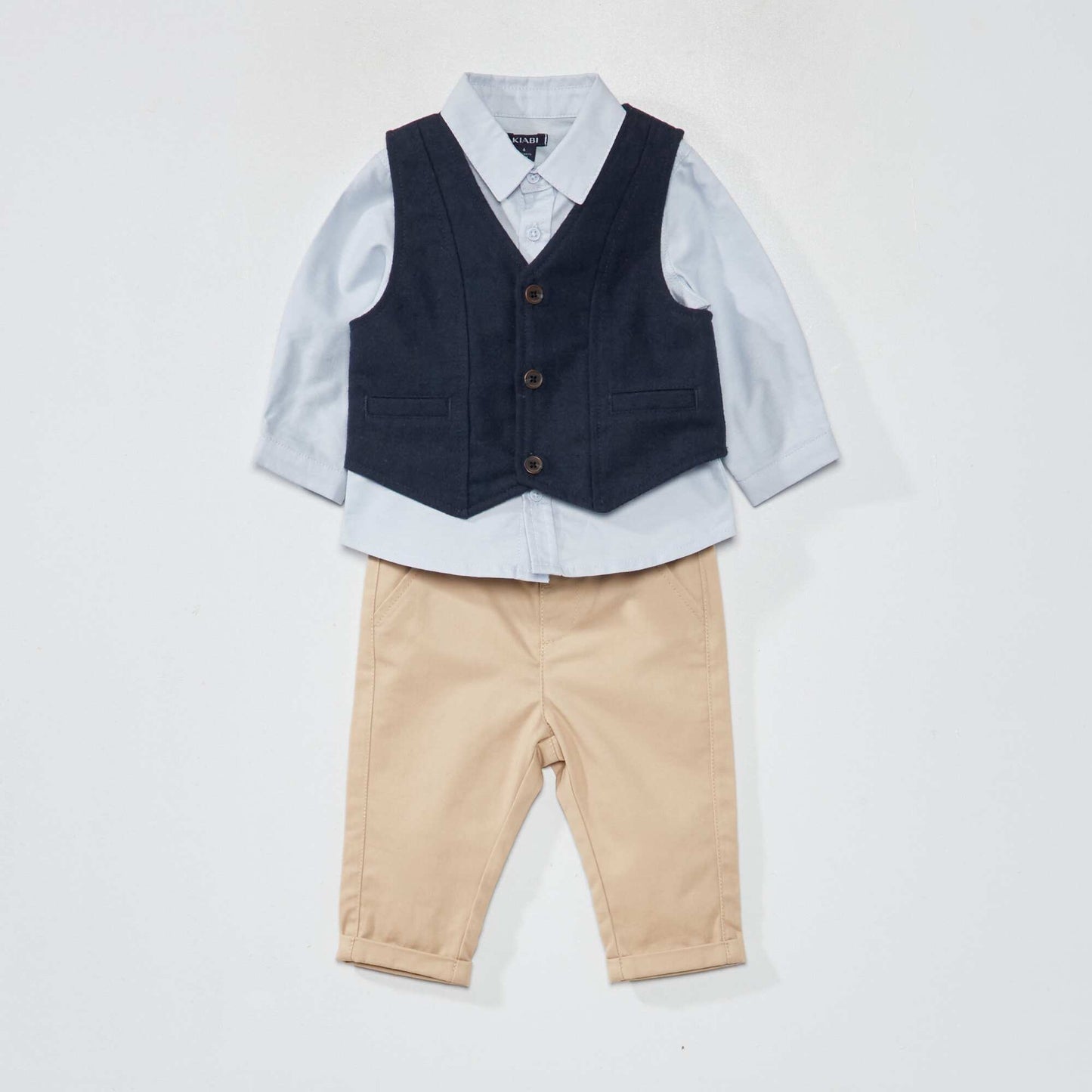 Shirt  waistcoat and trousers set - Three-piece set blue grey