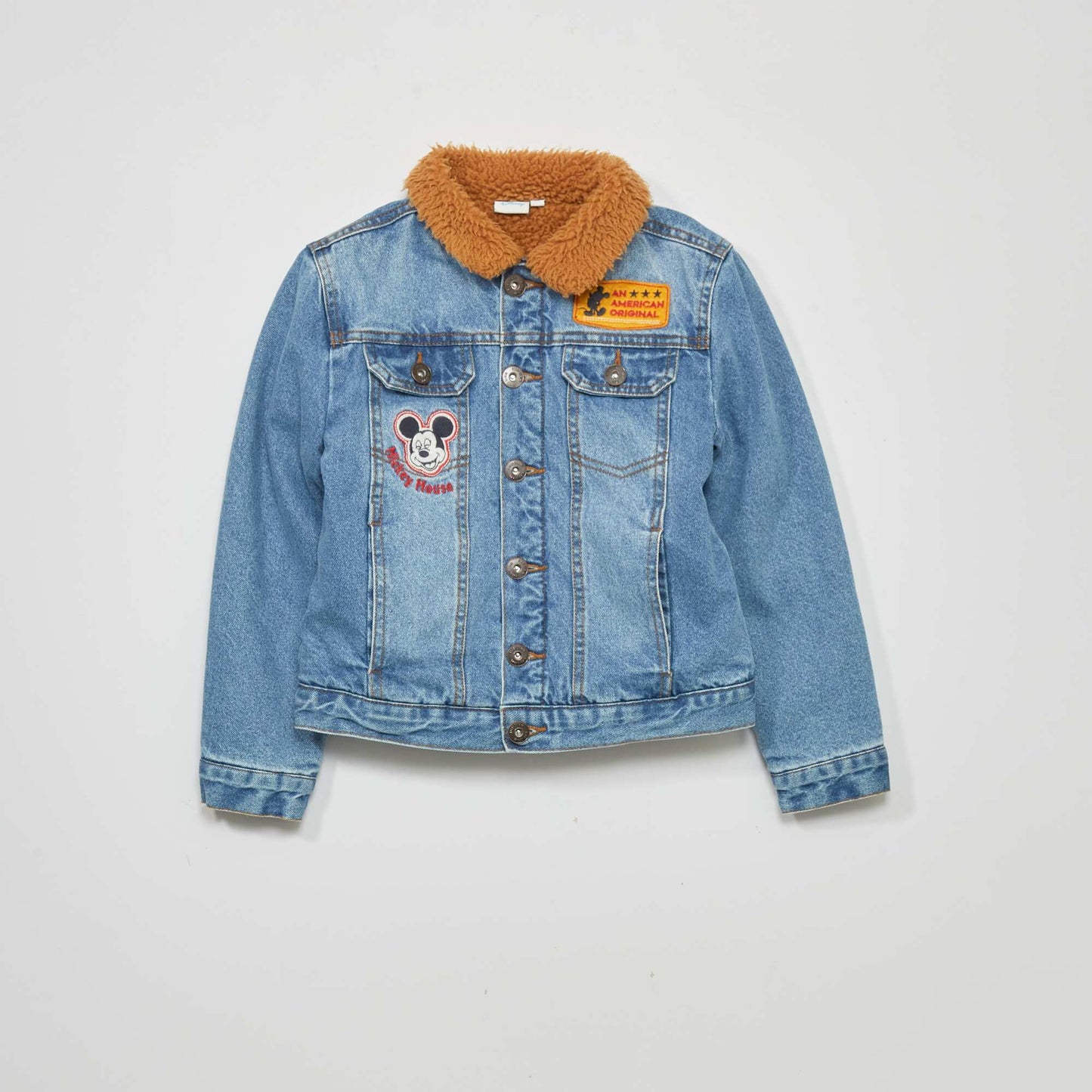 'Mickey' denim jacket with Sherpa lining BLUE