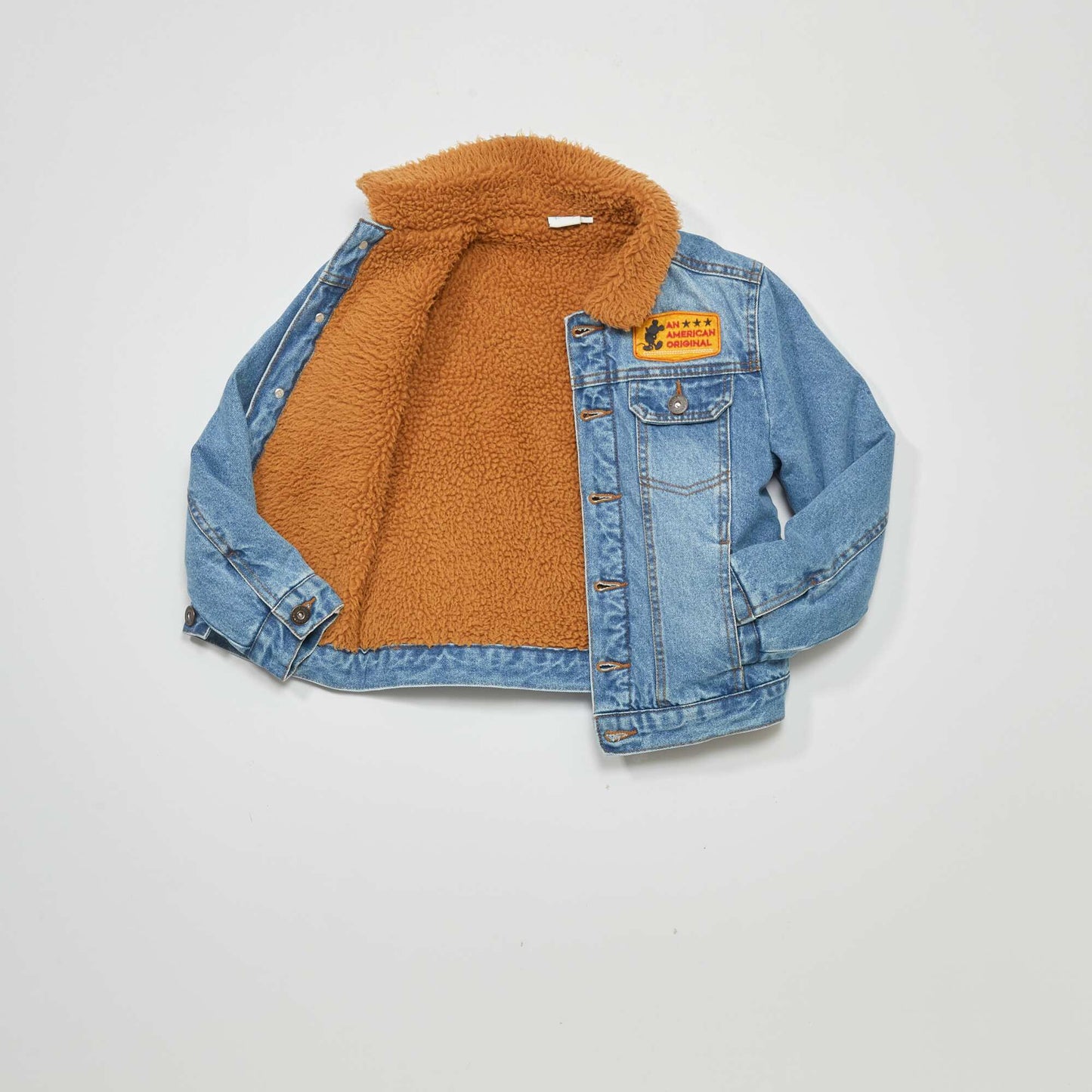 'Mickey' denim jacket with Sherpa lining BLUE