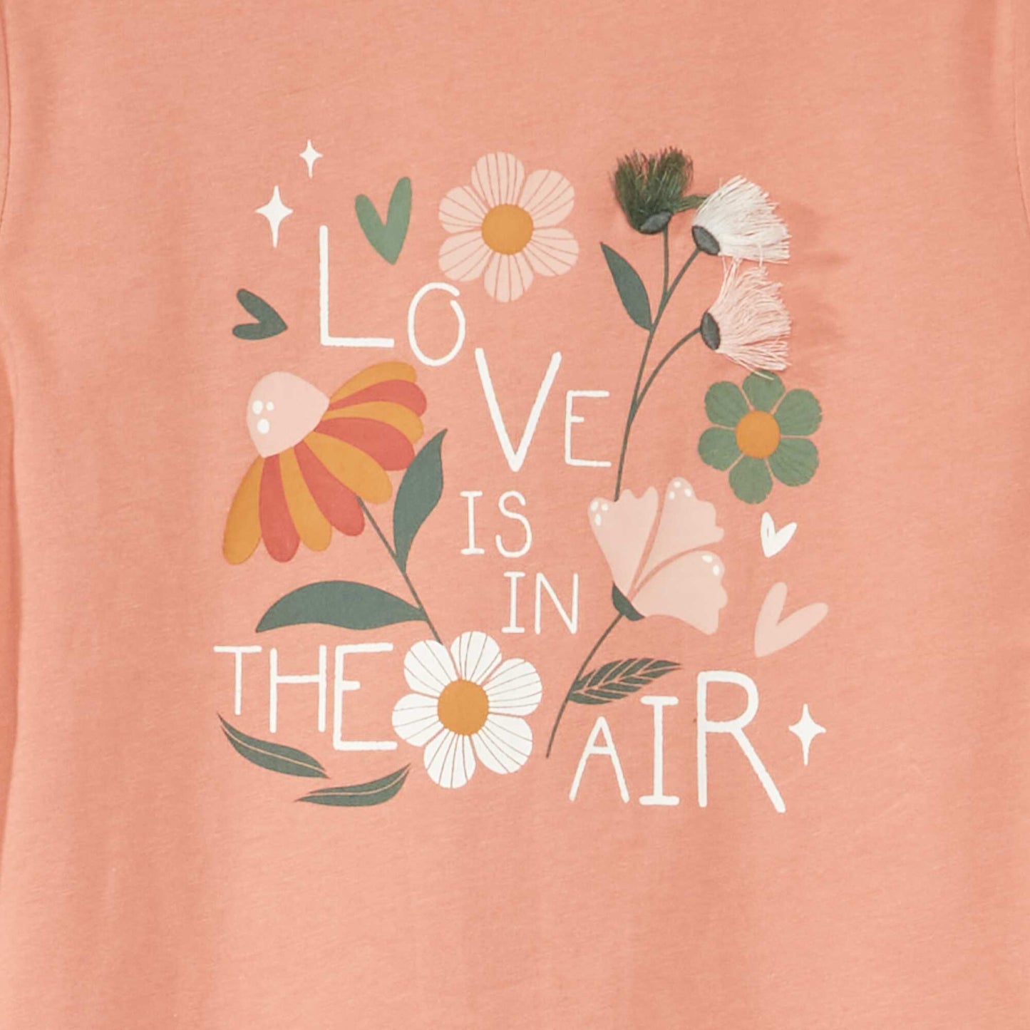 Printed T-shirt with puff sleeves PINK_FLOW