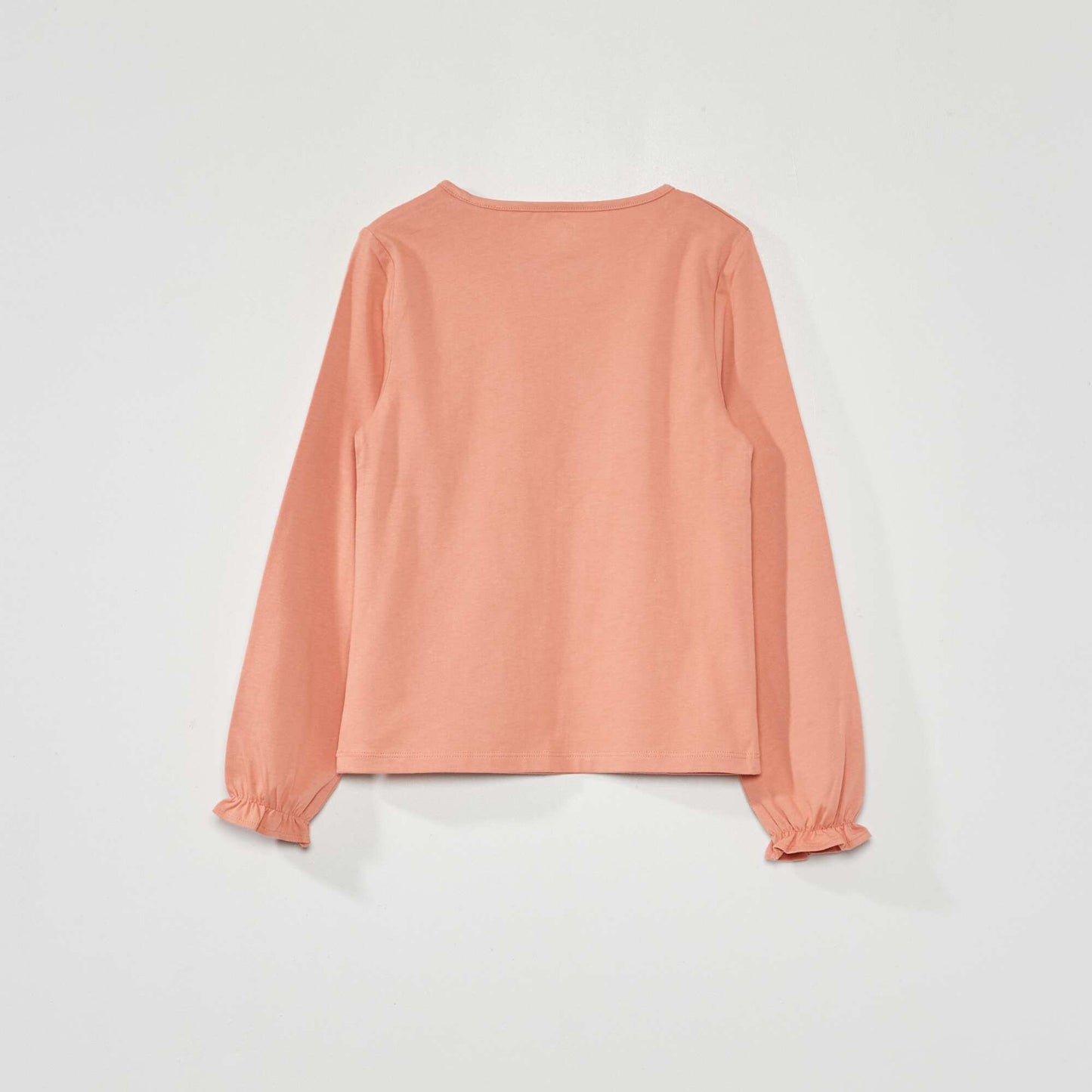 Printed T-shirt with puff sleeves PINK_FLOW