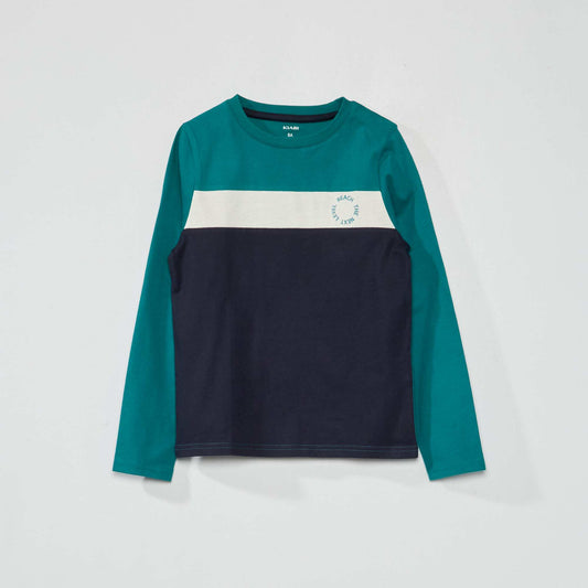 Long-sleeved colour block T-shirt VERTYPORON