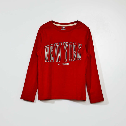 Long-sleeved jersey T-shirt RED