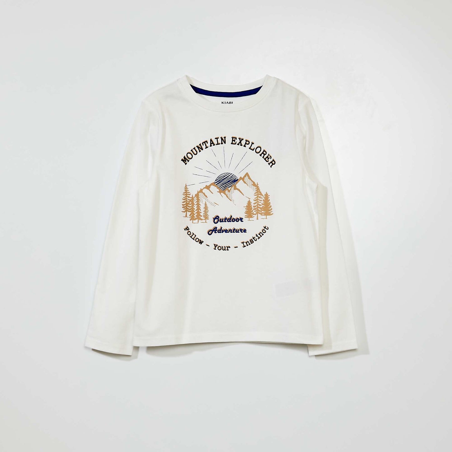 Long-sleeved jersey T-shirt BEIGE