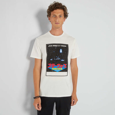 تي شيرت حرب النجوم باللون الأبيض