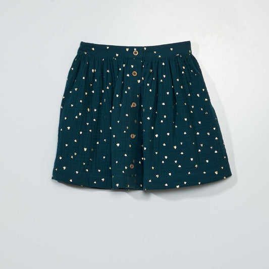 Short cotton gauze skirt VERCOEURAO