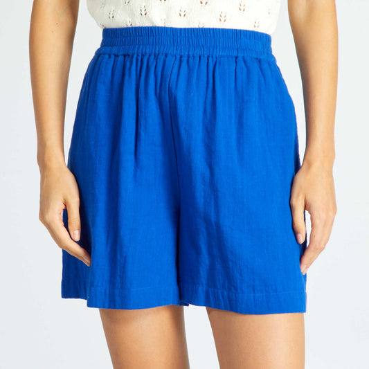 Double cotton gauze shorts blue