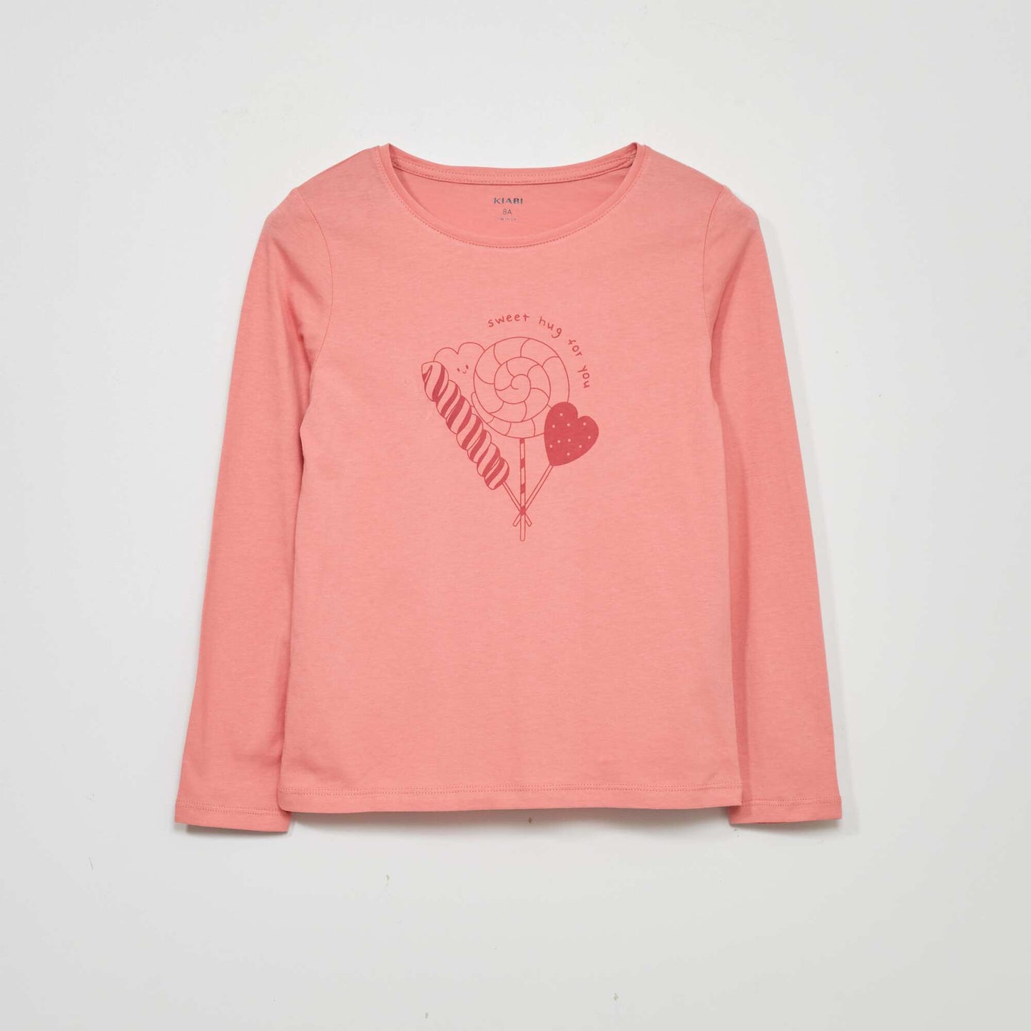 Long-sleeved T-shirt with print PINK