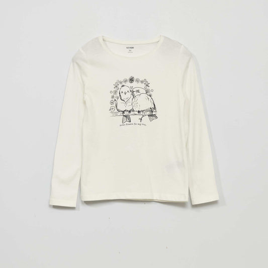 Long-sleeved T-shirt with print WHITE