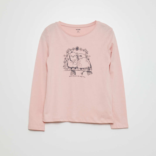 Long-sleeved T-shirt with print PINK