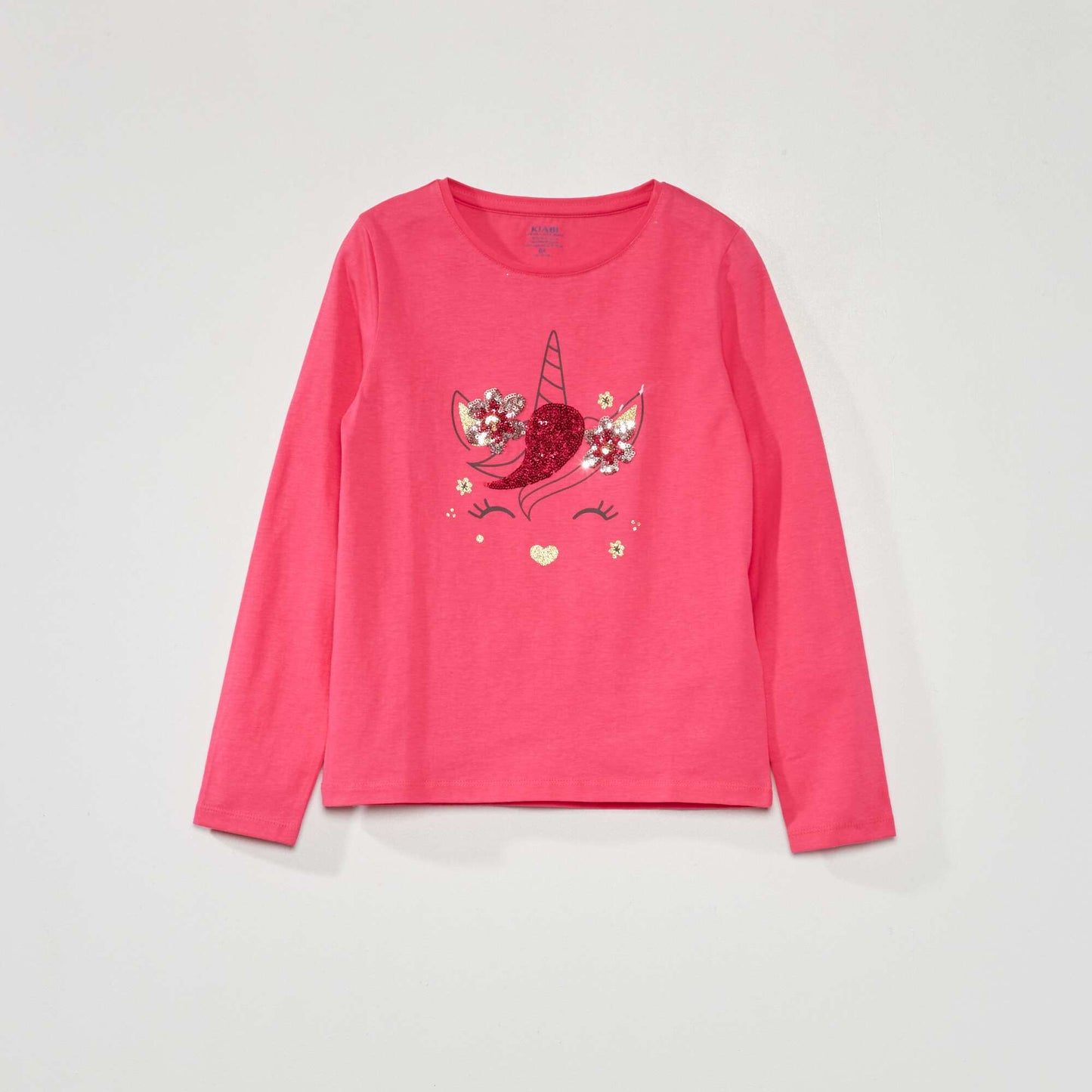 Long-sleeved printed T-shirt PINK