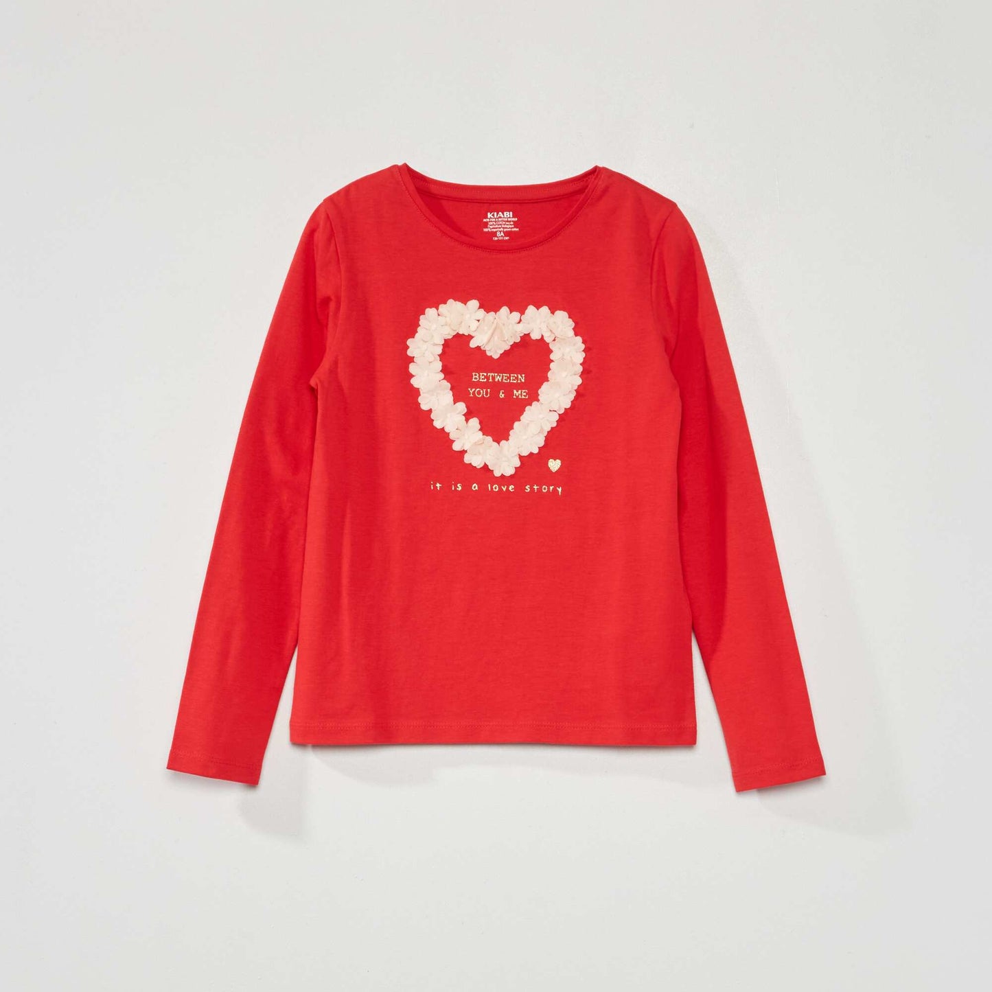 Long-sleeved printed T-shirt RED