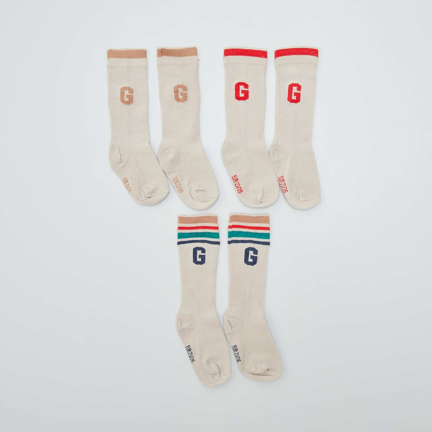 Pack of 3 pairs of socks BEIGE