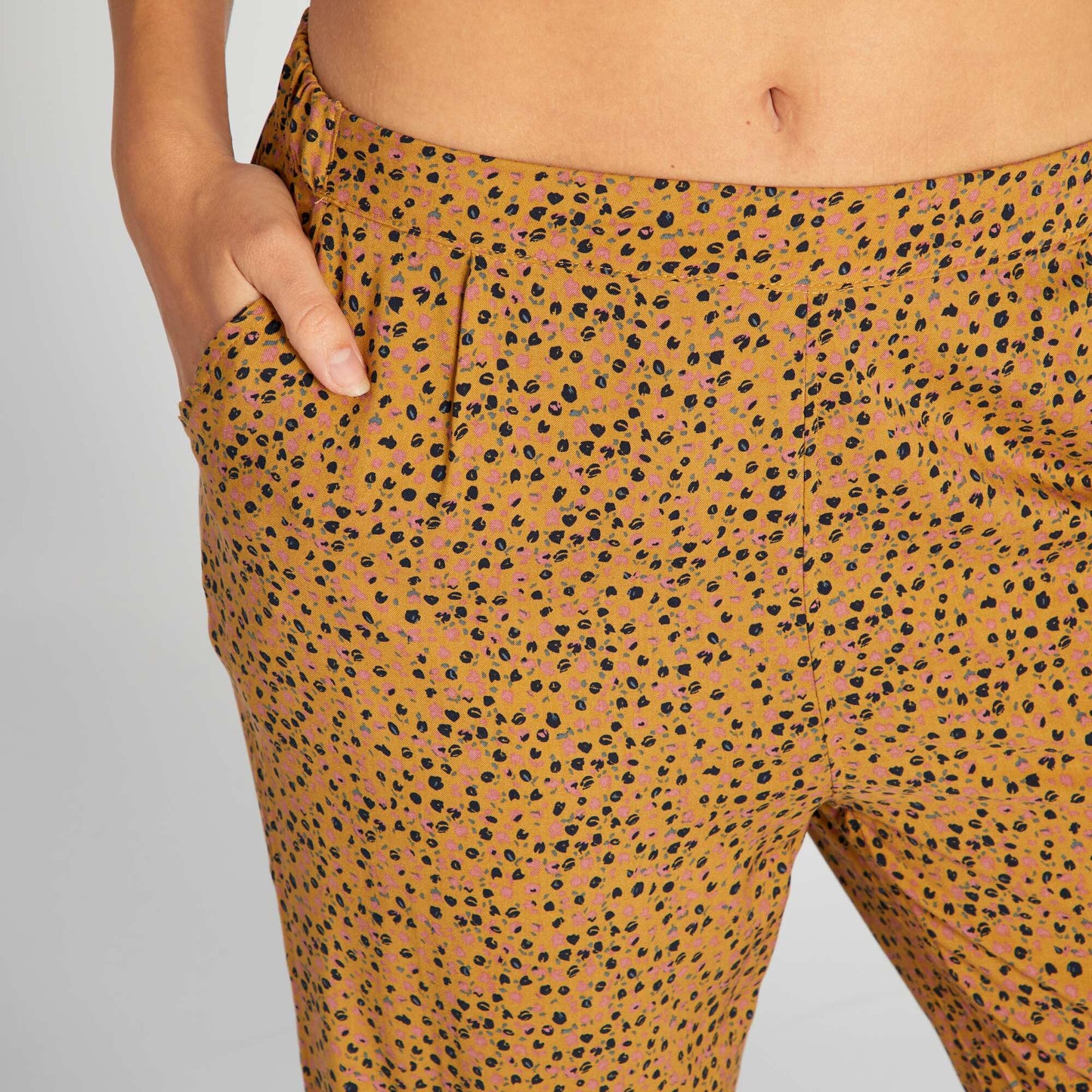 Flowing printed pyjama bottoms BROWN