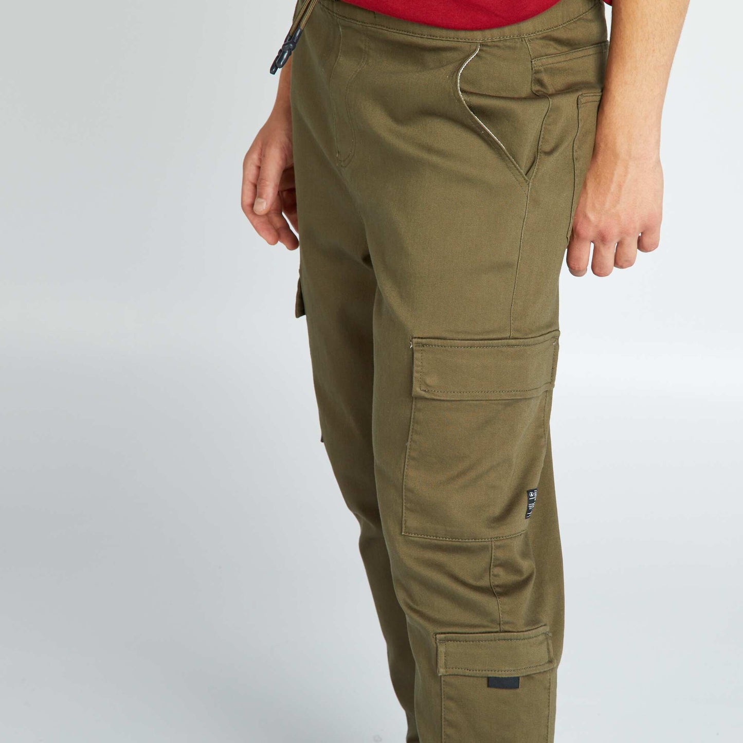 Jogger-style trousers with flap pockets KHAKI