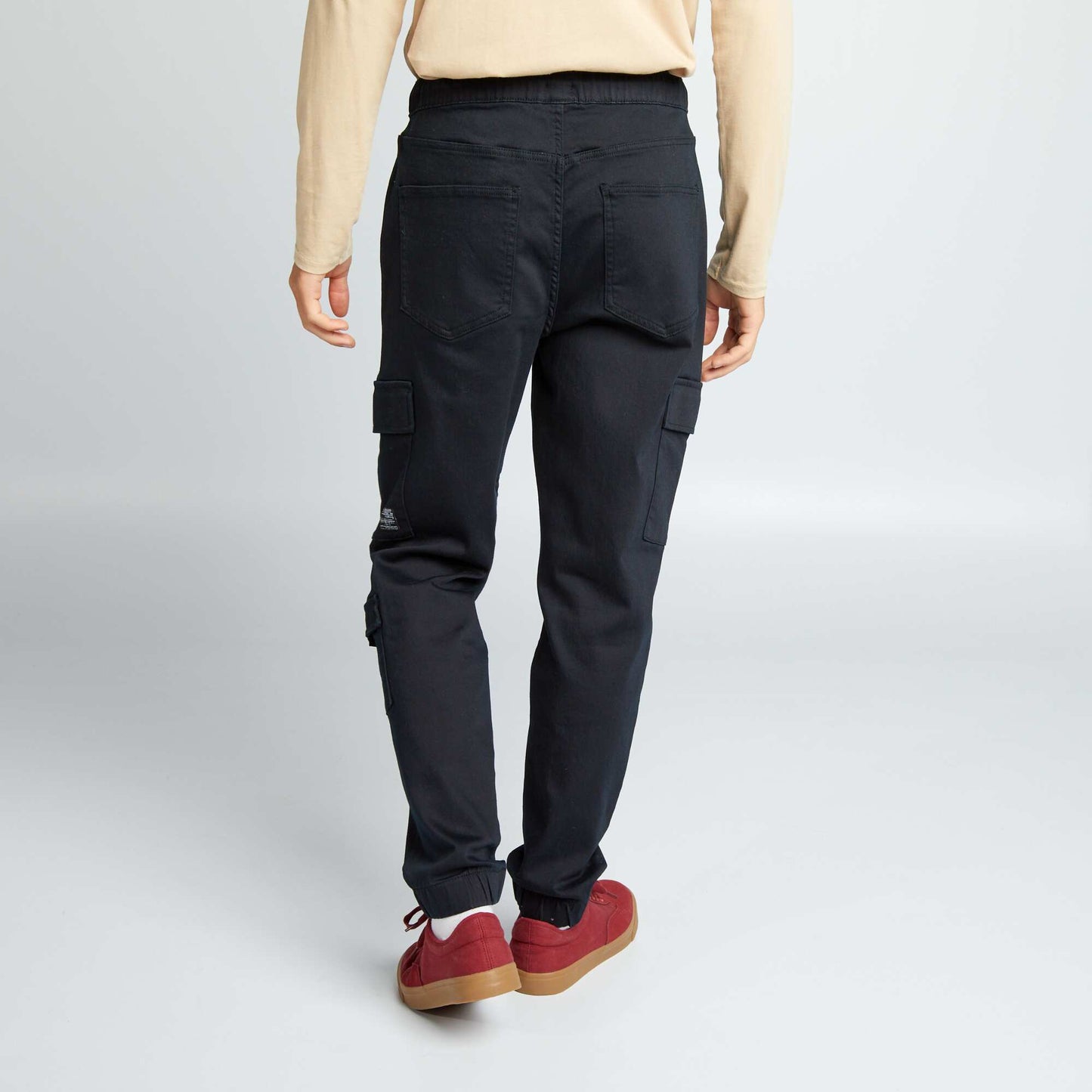 Jogger-style trousers with flap pockets Black