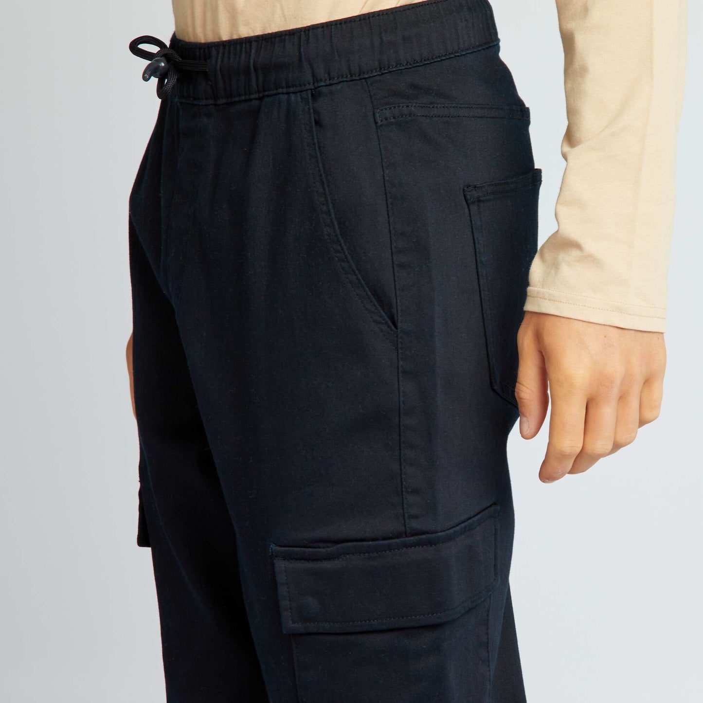 Jogger-style trousers with flap pockets Black