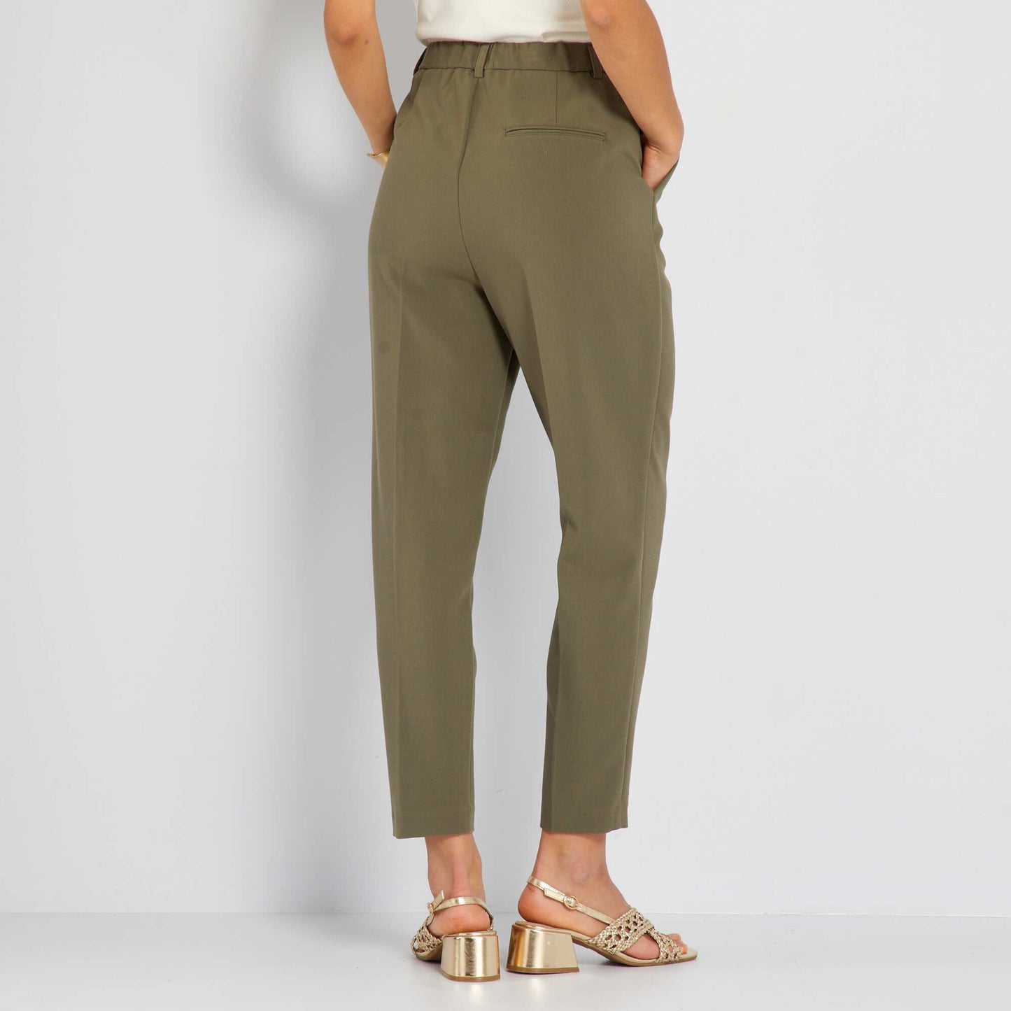 Plain cigarette trousers KHAKI